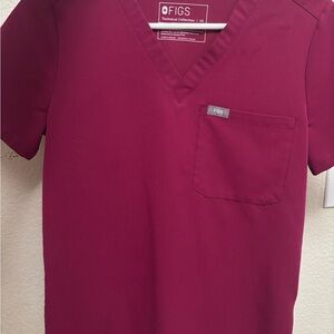 Figs Maroon Caterina Scrub Top